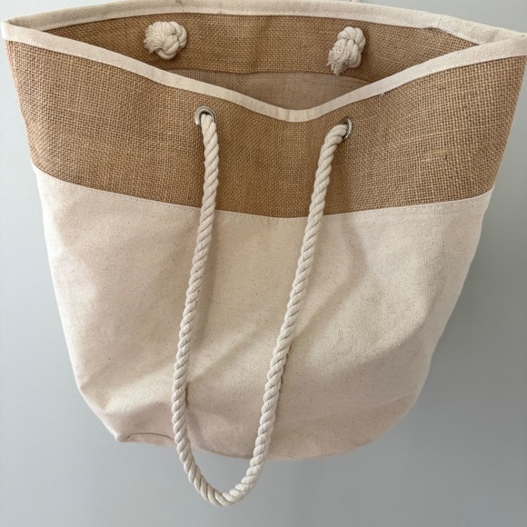 Jute Canvas Rope Tote Bag - Picture 4 of 11